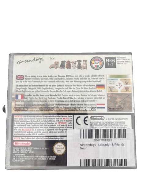 Backside sticker on a Nintendo DS game showing signs of recent application